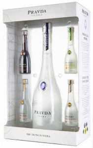 Pravda Vodka 40% 0,7l + 4xMini Ochucené varianty 0,05l