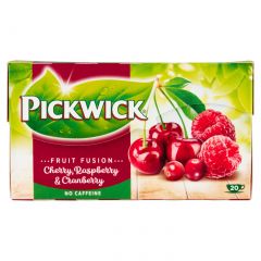 Pickwick Fruit Fusion Ovocnobylinný aromatizovaný čaj s třešněmi malinami a brusinkami 20 x 2g (40g)