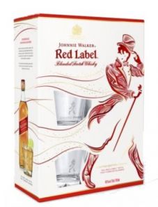 Johnie Walker Red Label, lahev 0,7l + 2x sklo