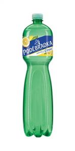 Poděbradka Jemně perlivá s příchutí citron 1,5l