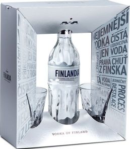 Finlandia 0,7l 40% + 2 skla