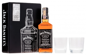 Jack Daniel's 0,7l 40% plech + 2x sklo GB